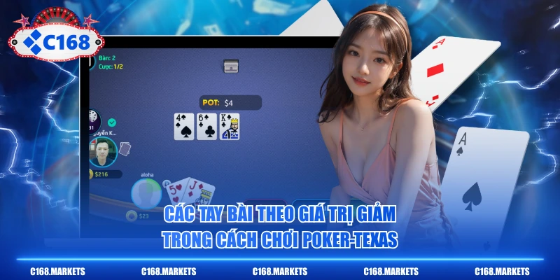 Cách Chơi Poker Texas Chuẩn Nhất Từ Các Chuyên Gia Casino 3 Các tay bài theo giá trị giảm trong cách chơi Poker-texas